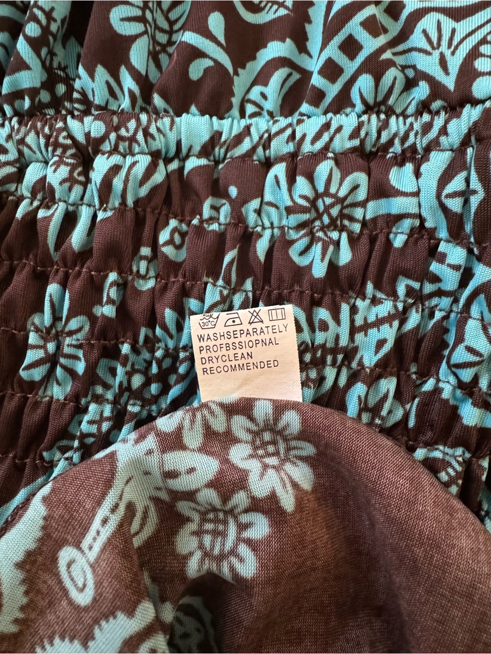 Teal Paisley Print Brown Summer Dress - Picture 11 of 16